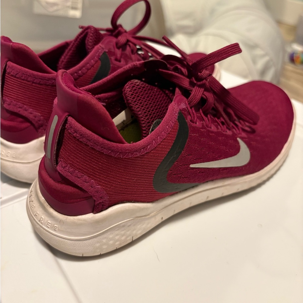 Nike Burgundy Running Shoes with White Swoosh